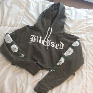 Blessed cropped hoodie